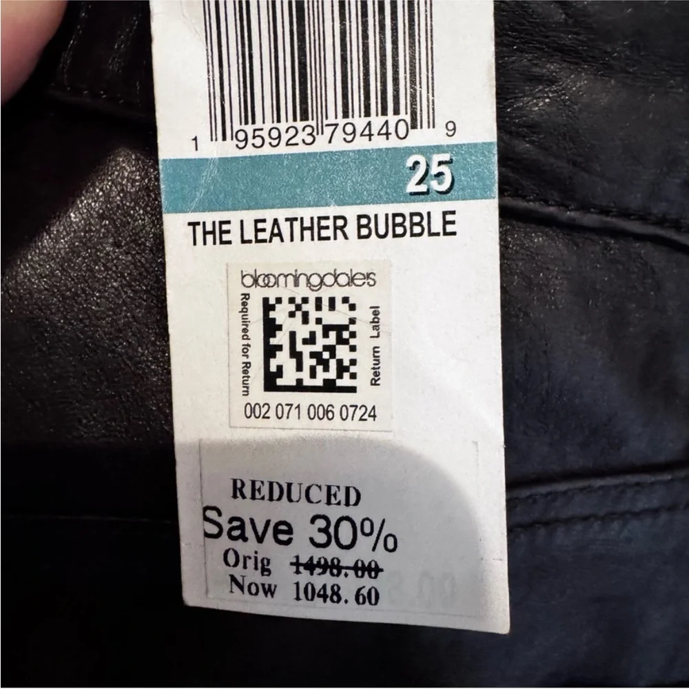 FRAME Denim Black Leather The Bubble High-Waist Luxury Designer NWT Size 25 - Picture 9 of 13